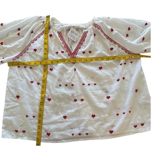 M.A.B.E. Heart Embroidered V-Neck Blouse (NWT) - Large - Picture 5 of 7